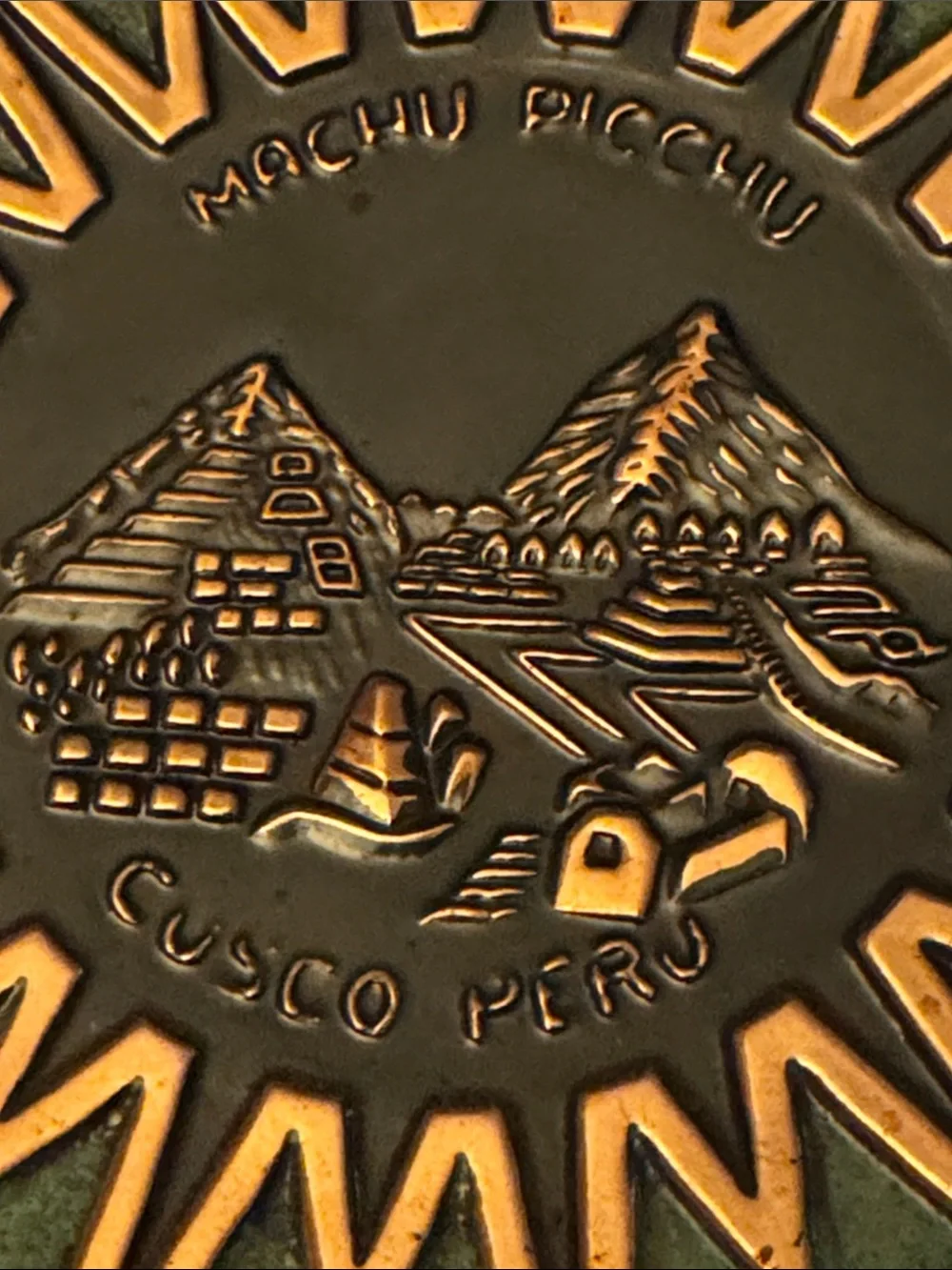 Machu Picchu Decorative Peruvian Copper Plate